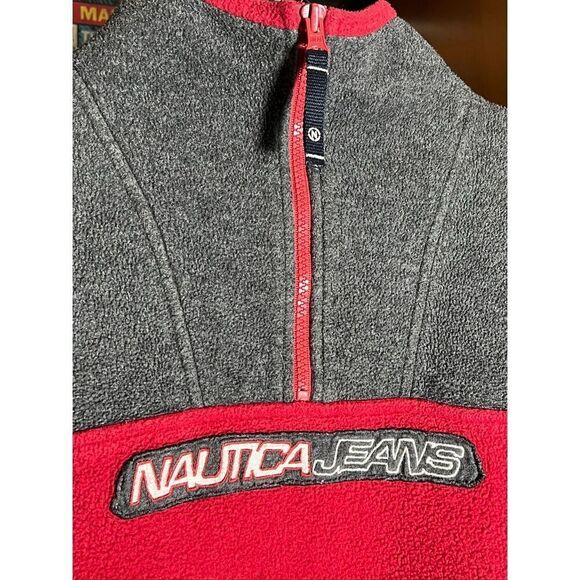 Vintage Nautica Fleece Quarter Zip Pullover Sweater - Picture 2 of 7